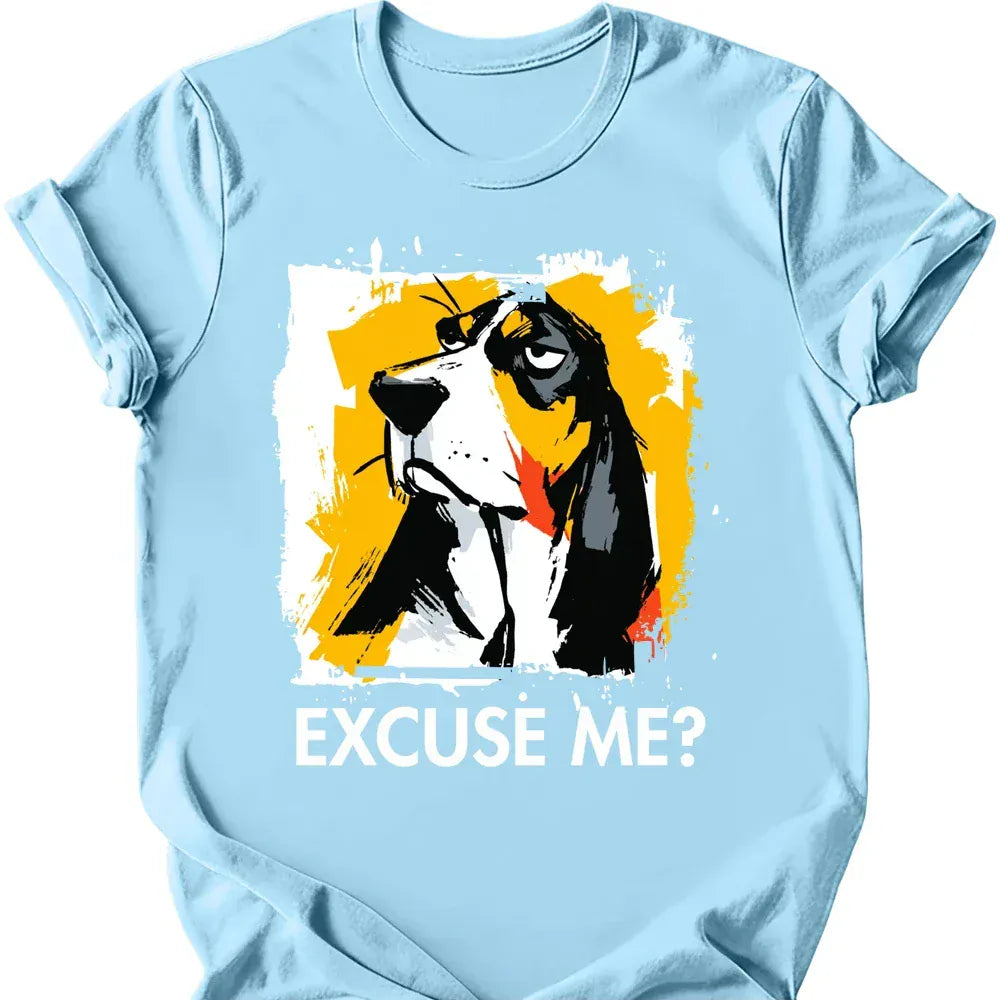 Basset Hound excuse me tee light blue