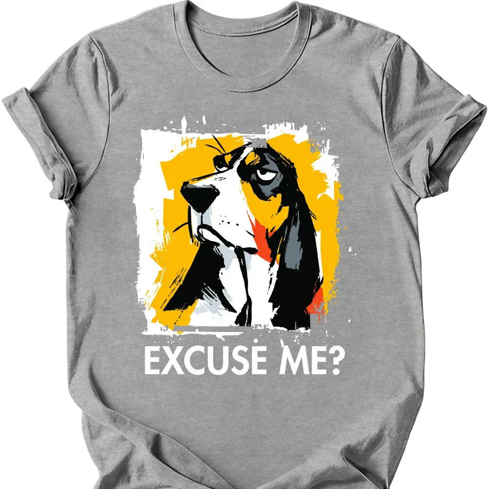Basset Hound excuse me tee sport grey