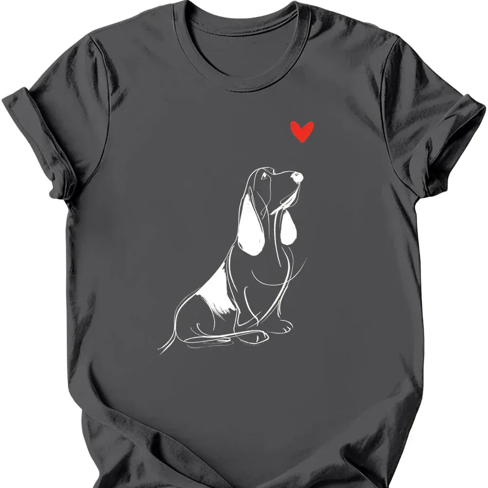 Basset Hound sketch tee charcoal