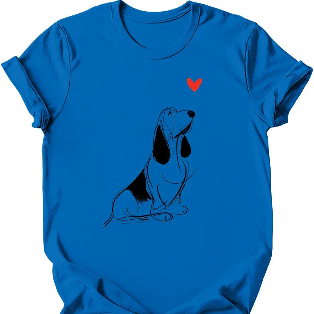 Basset Hound sketch tee royal