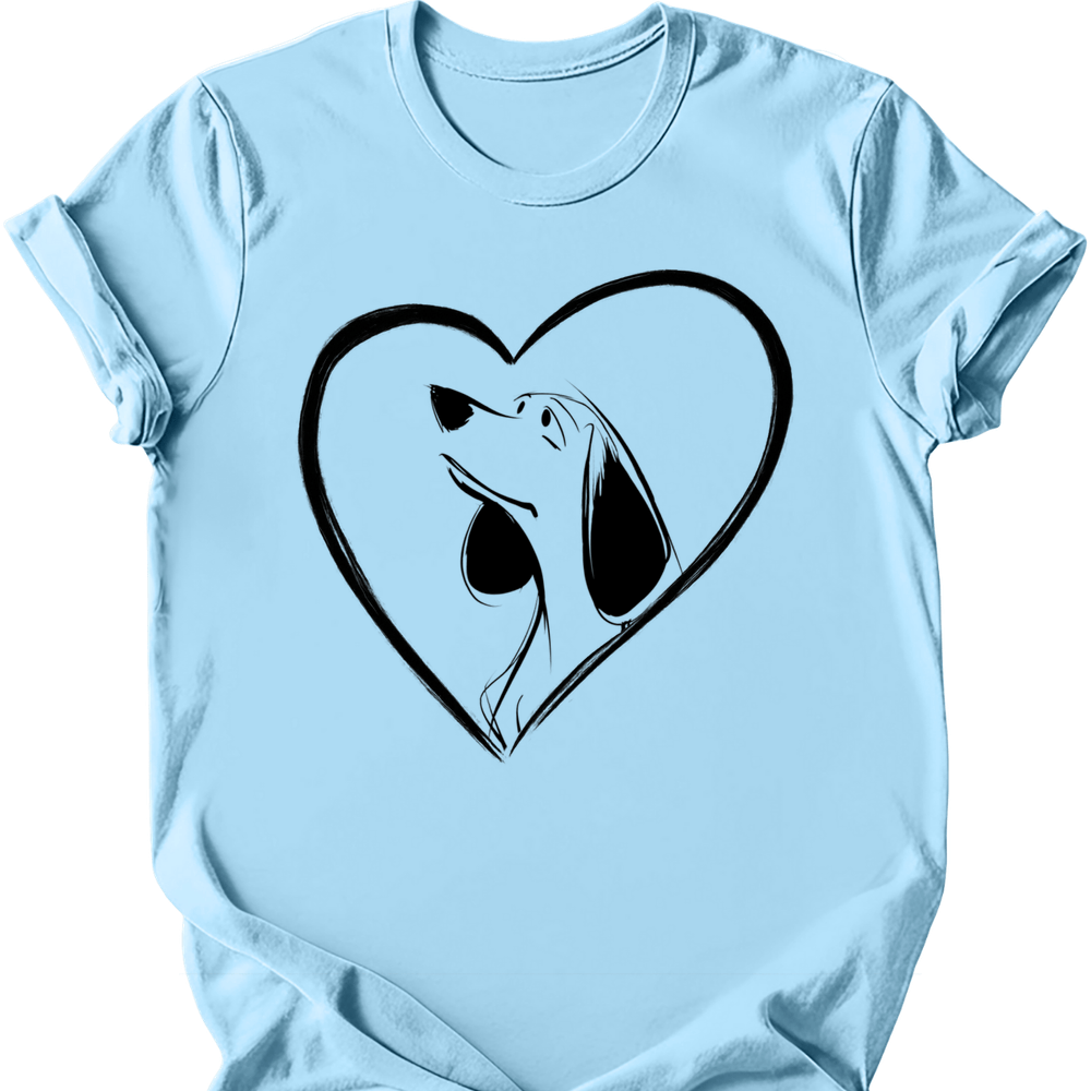 Beagle heart dog tee light blue
