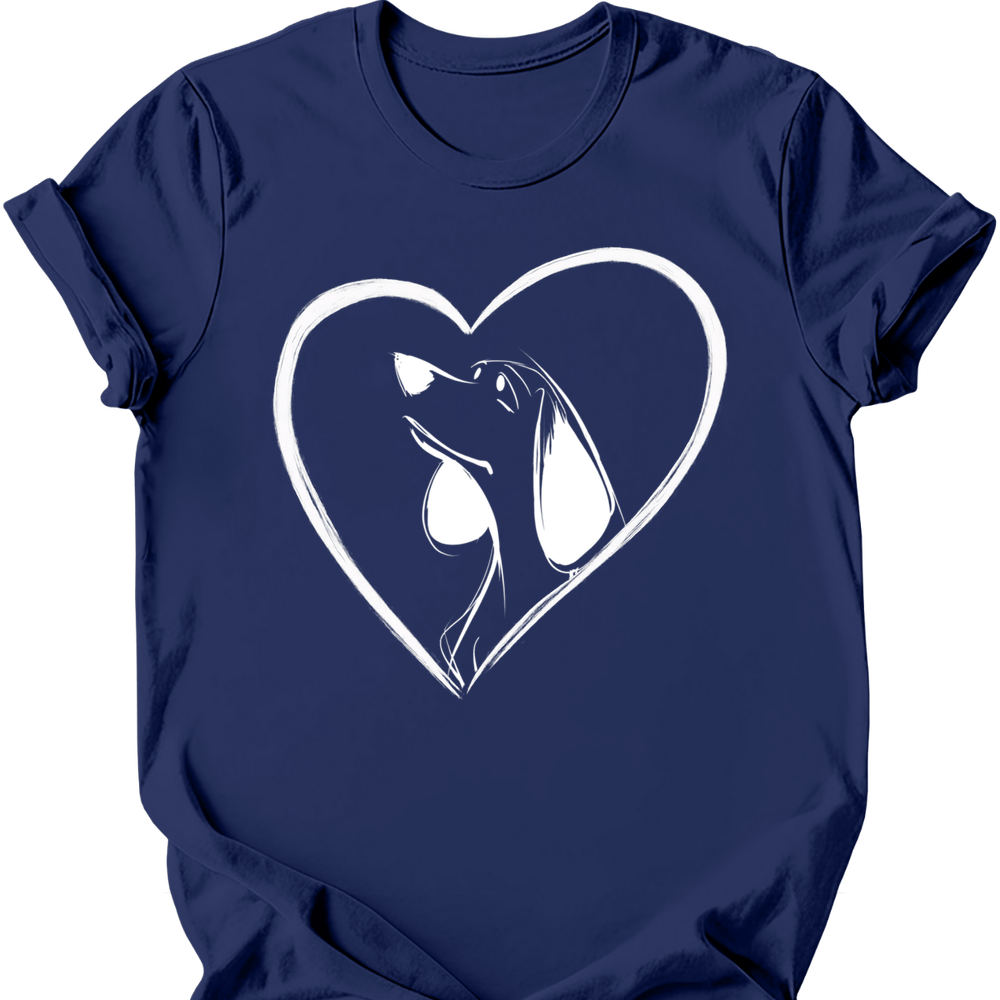 Beagle heart dog tee navy