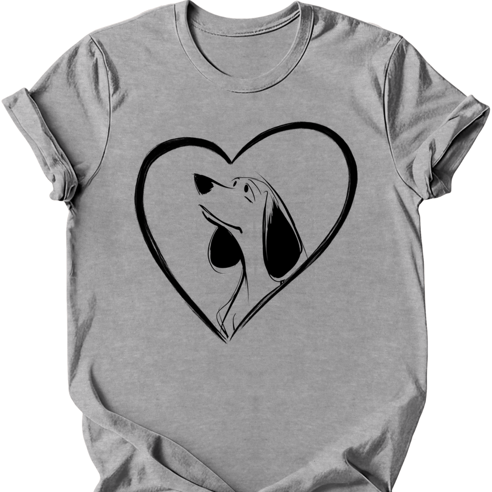 Beagle heart dog tee sport grey