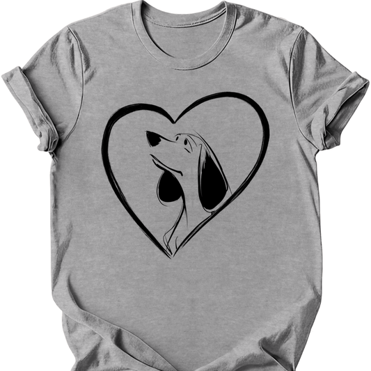 Beagle heart dog tee sport grey