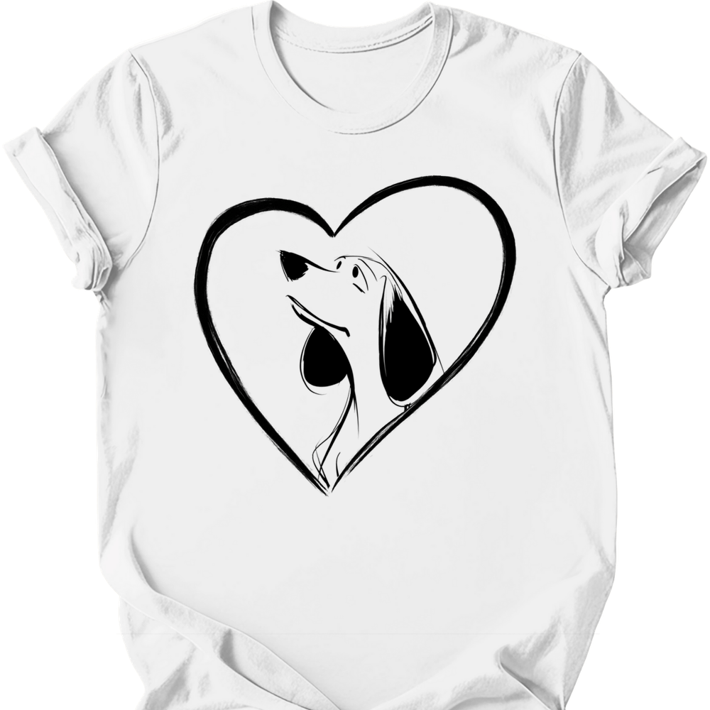 Beagle heart dog tee white