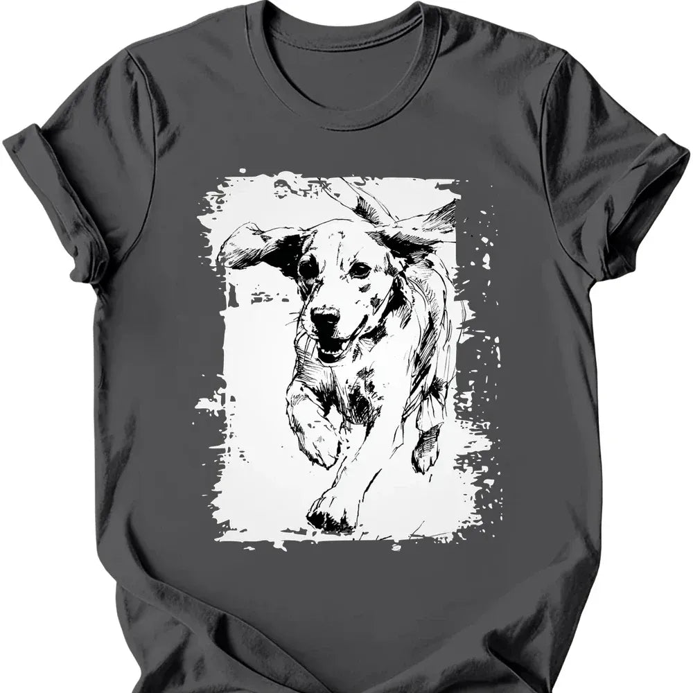 Beagle running dog tee charcoal