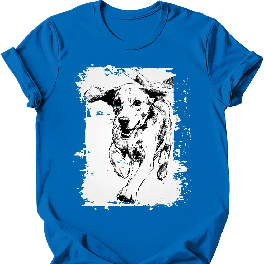 Beagle running dog tee royal