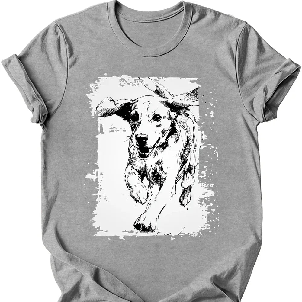Beagle running dog tee sport grey