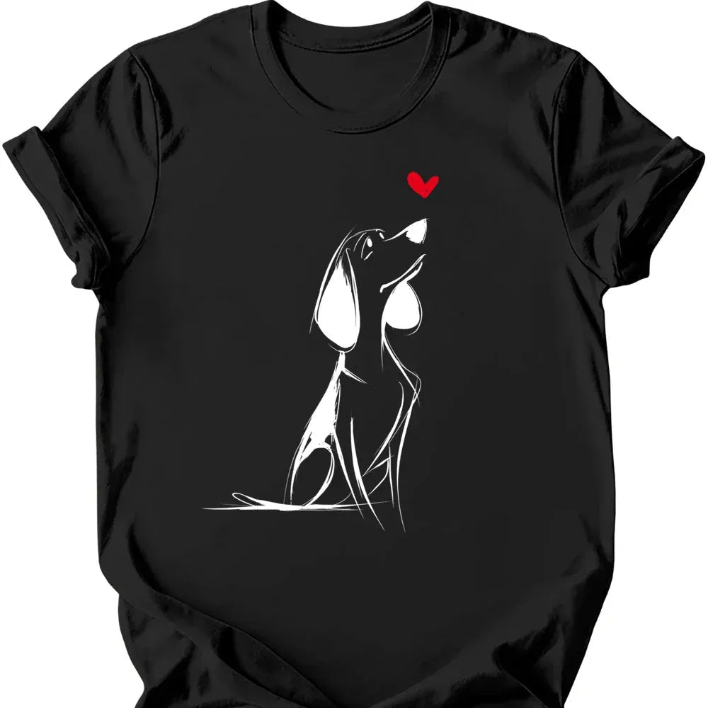 Beagle sketch tee black