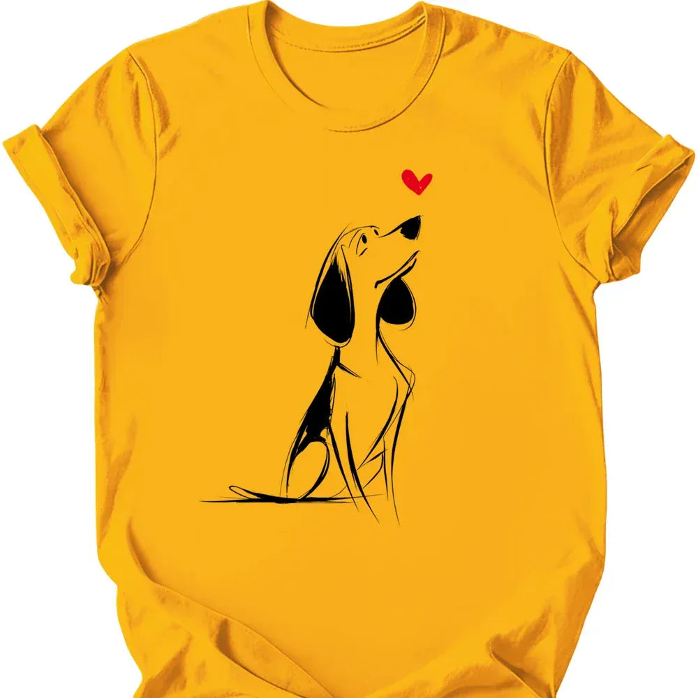 Beagle sketch tee gold