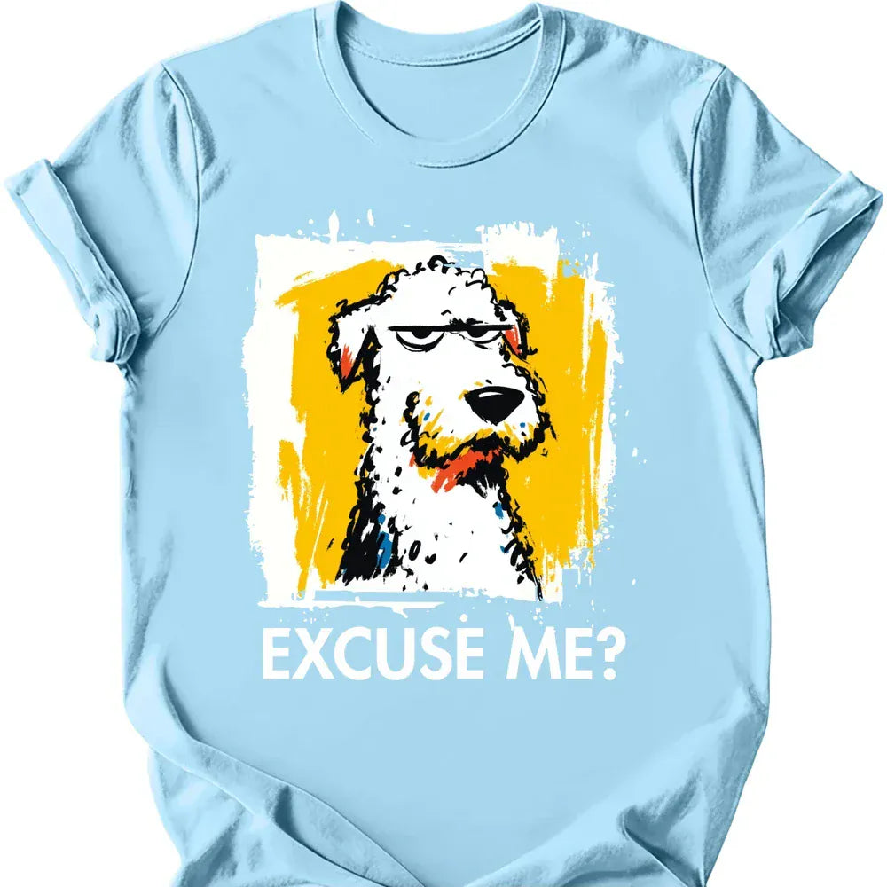 Bedlington Terrier excuse me tee light blue