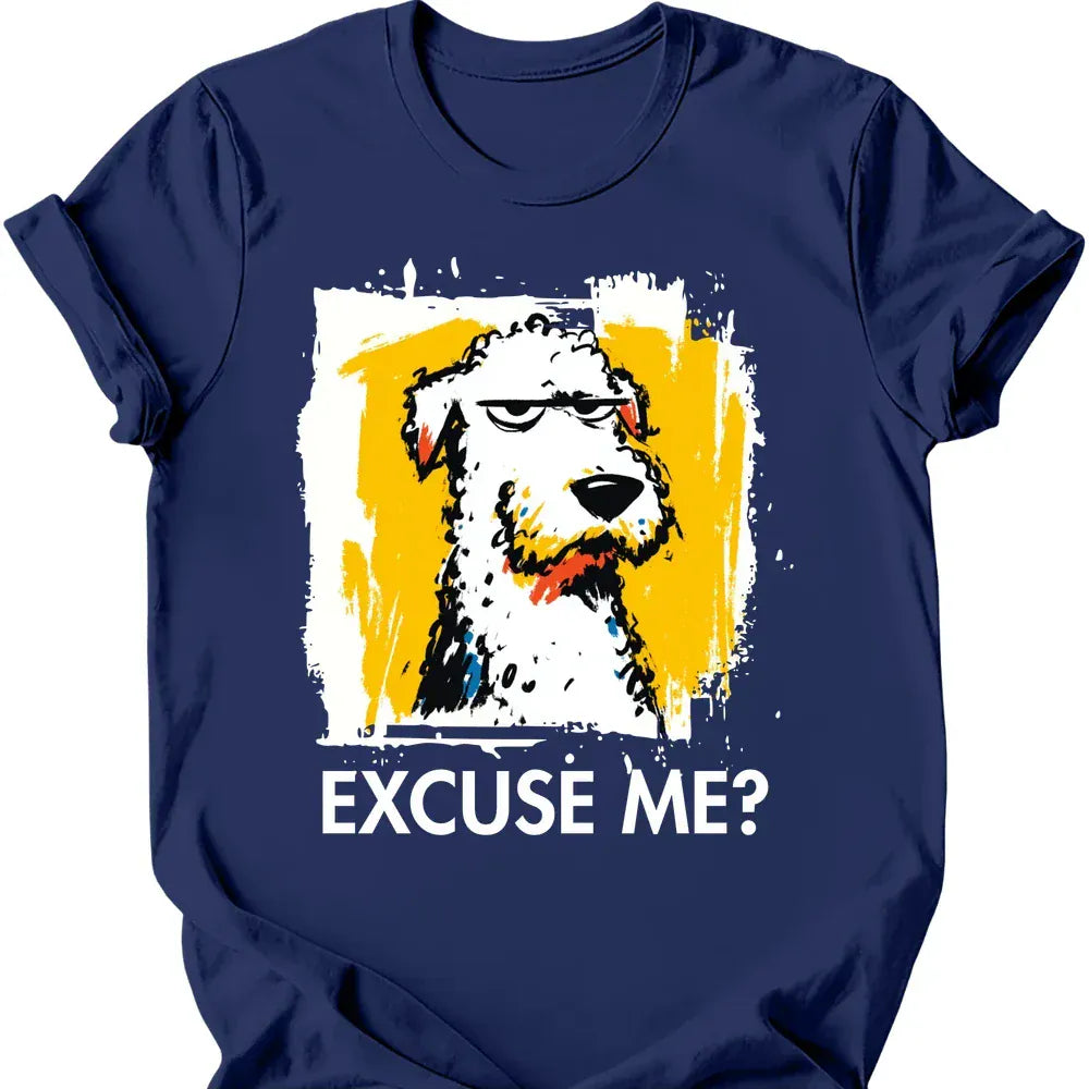 Bedlington Terrier excuse me tee navy