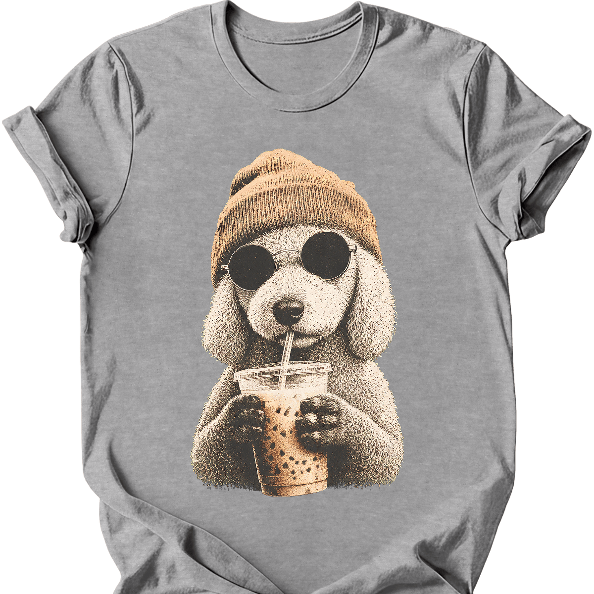 bedlington terrier hipster dog tee sport grey