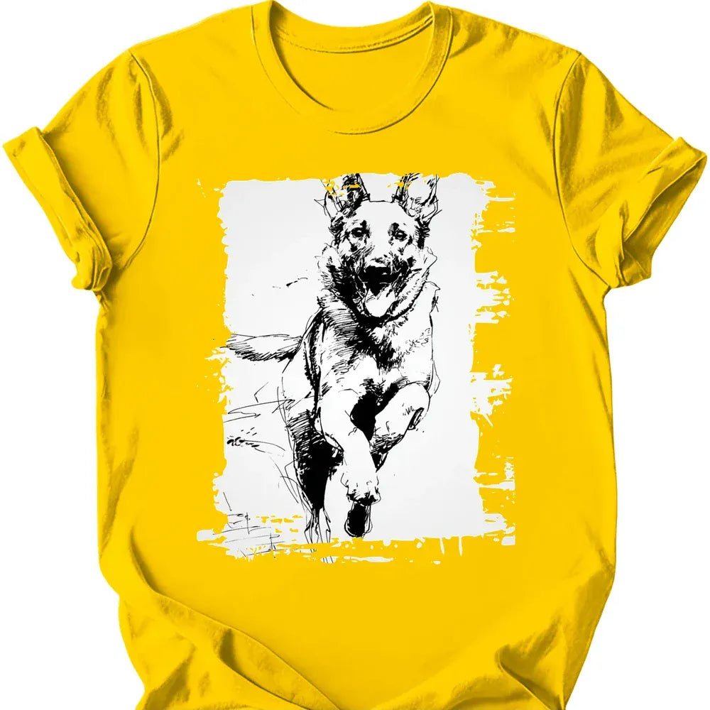Belgian Malinois running dog tee daisy