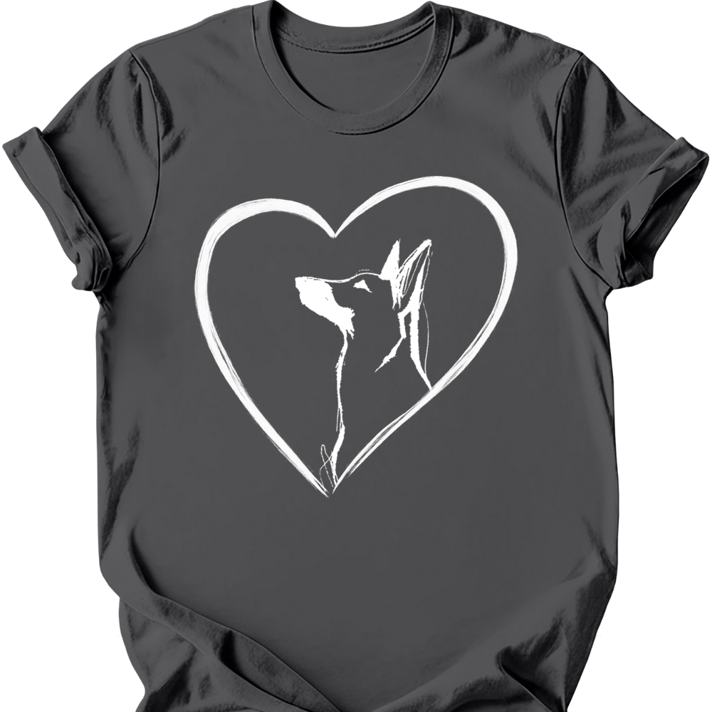 Beligian Malinois heart dog tee charcoal
