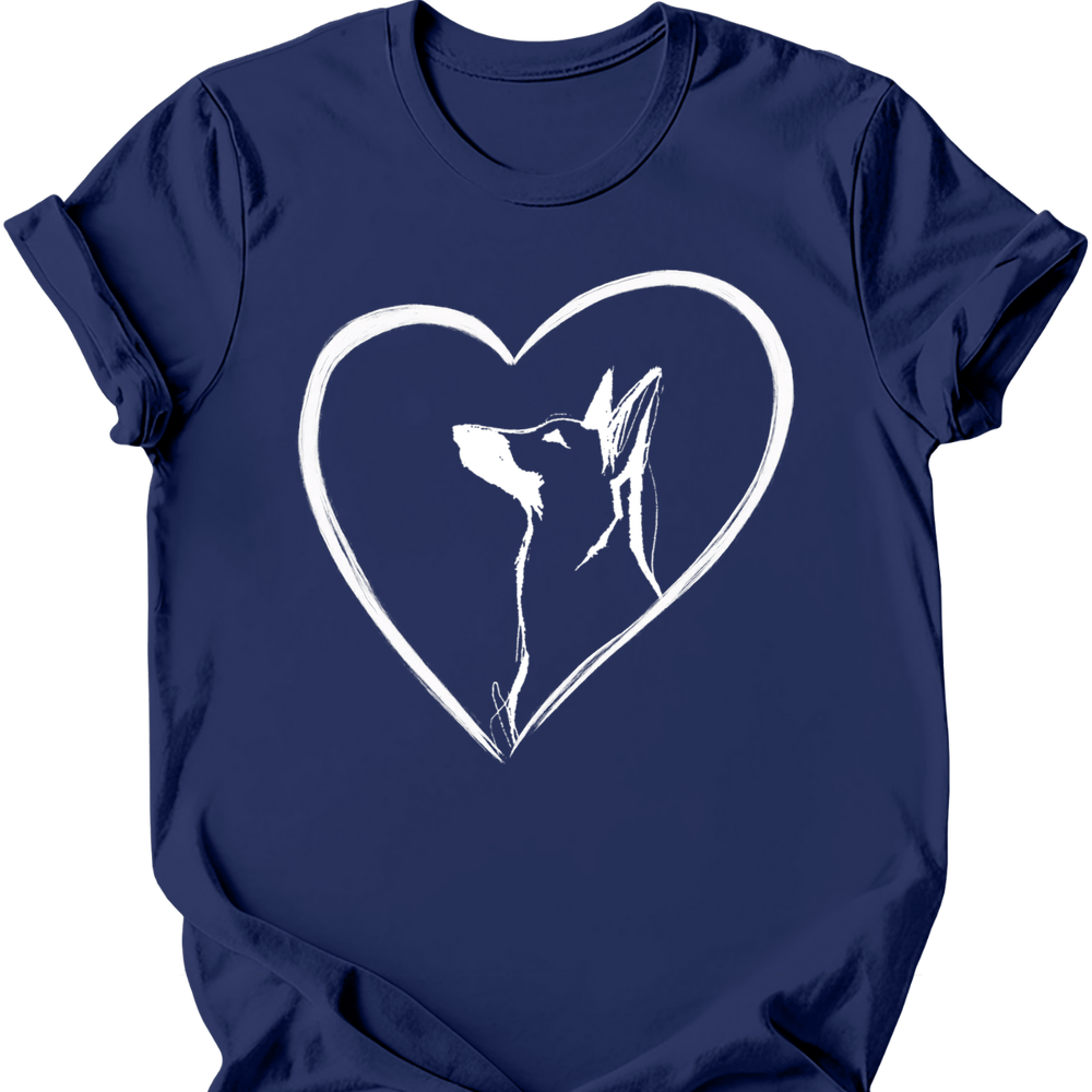 Beligian Malinois heart dog tee navy