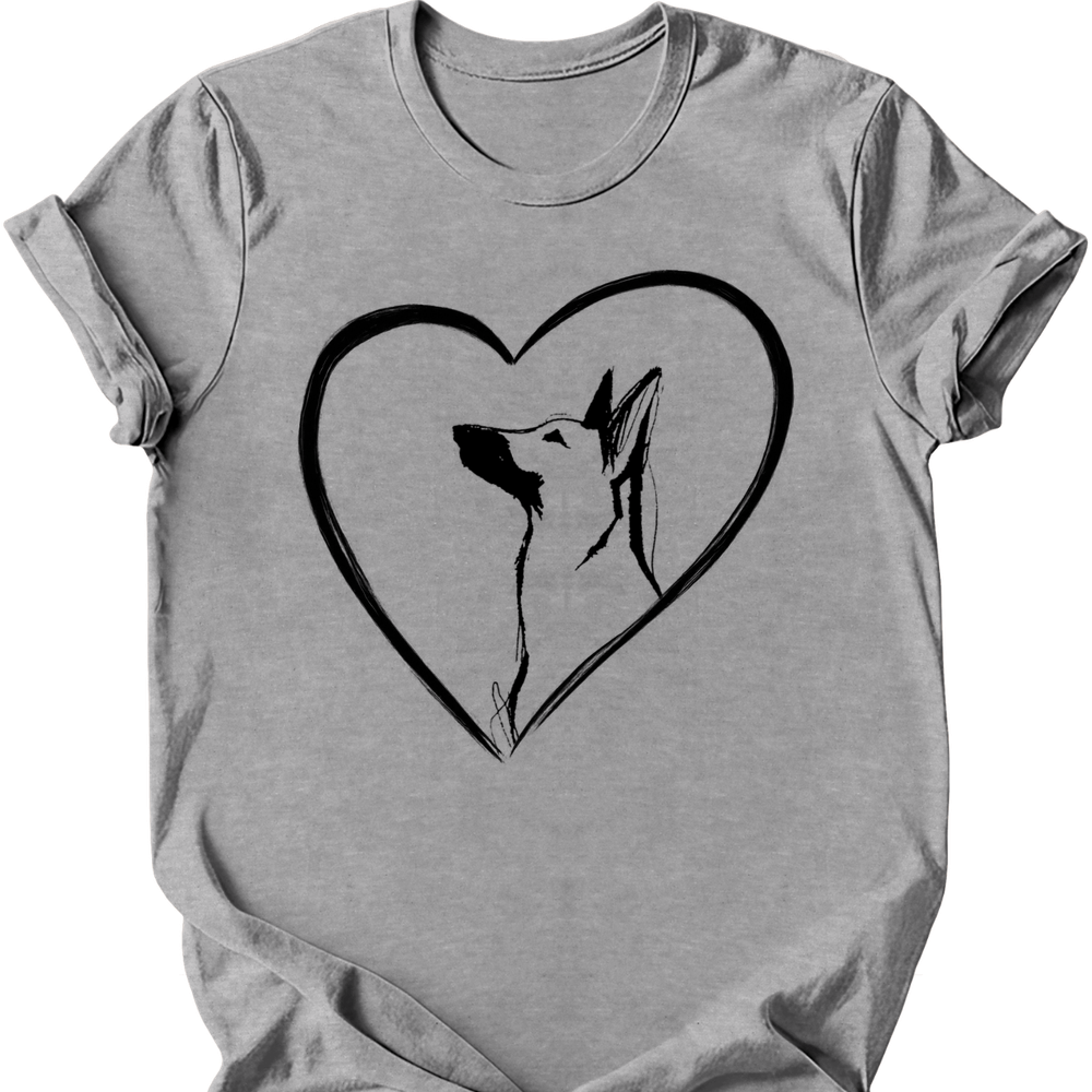 Beligian Malinois heart dog tee sport grey
