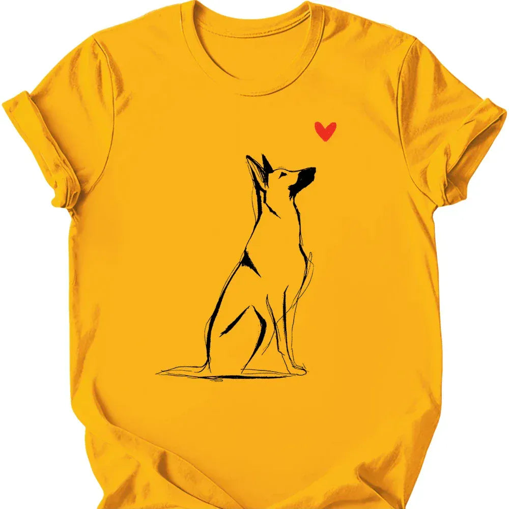 Beligian Malinois sketch tee gold