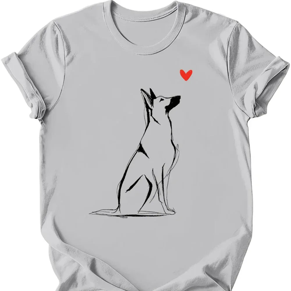 Beligian Malinois sketch tee ice grey
