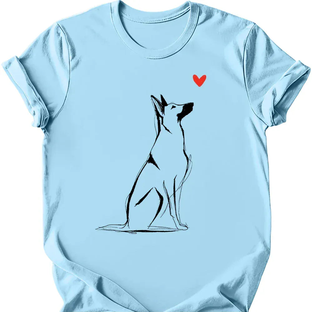 Beligian Malinois sketch tee light blue
