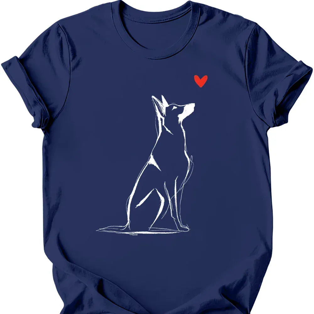 Beligian Malinois sketch tee navy