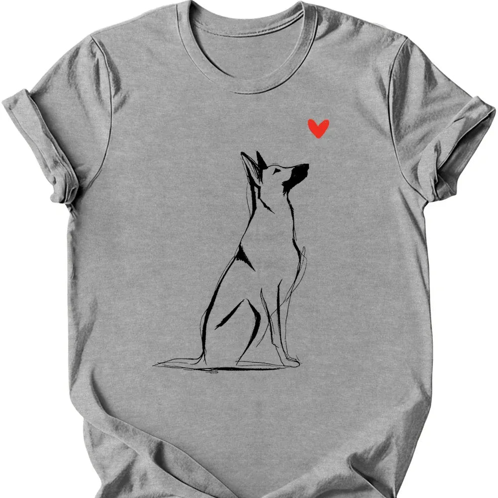 Beligian Malinois sketch tee sport grey