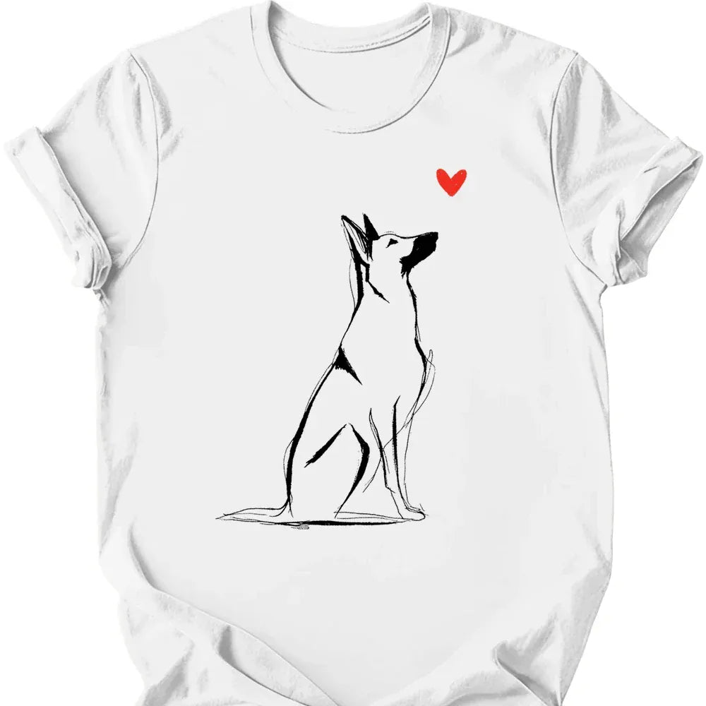Beligian Malinois sketch tee white