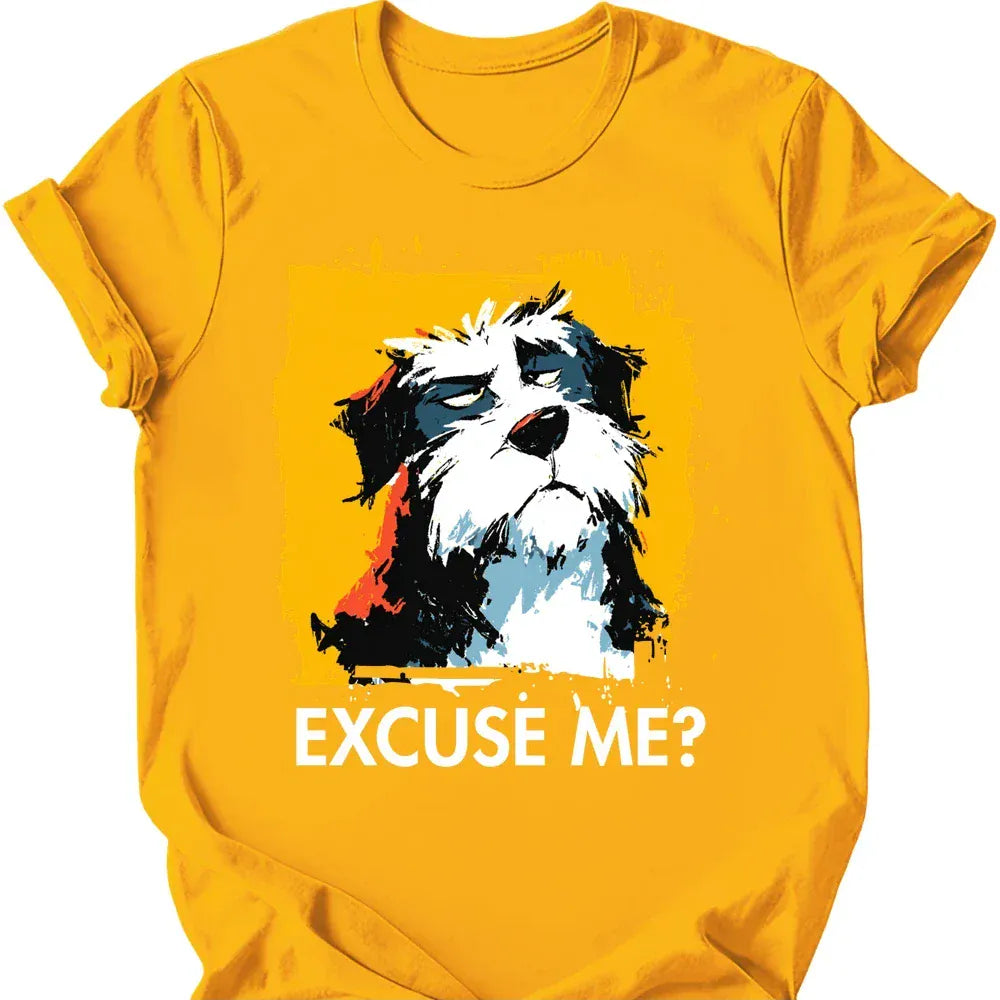 Bernedoodle excuse me tee gold