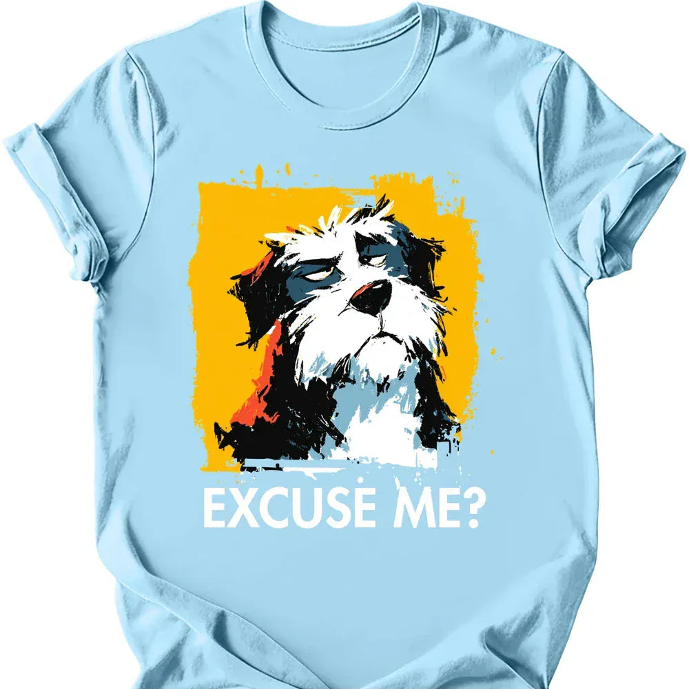 Bernedoodle excuse me tee light blue