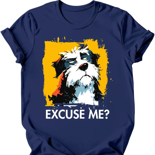 Bernedoodle excuse me tee navy
