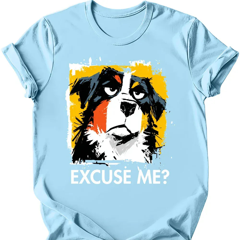 Bernese Mountain Dog excuse me tee light blue