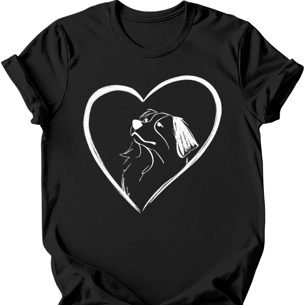 Bernese Mountain Dog heart dog tee black