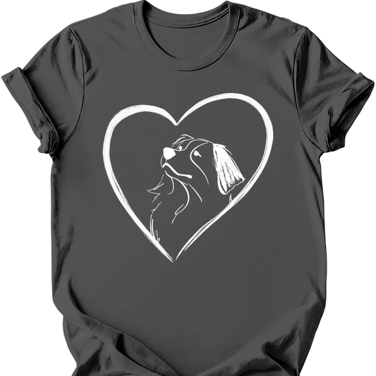 Bernese Mountain Dog heart dog tee charcoal