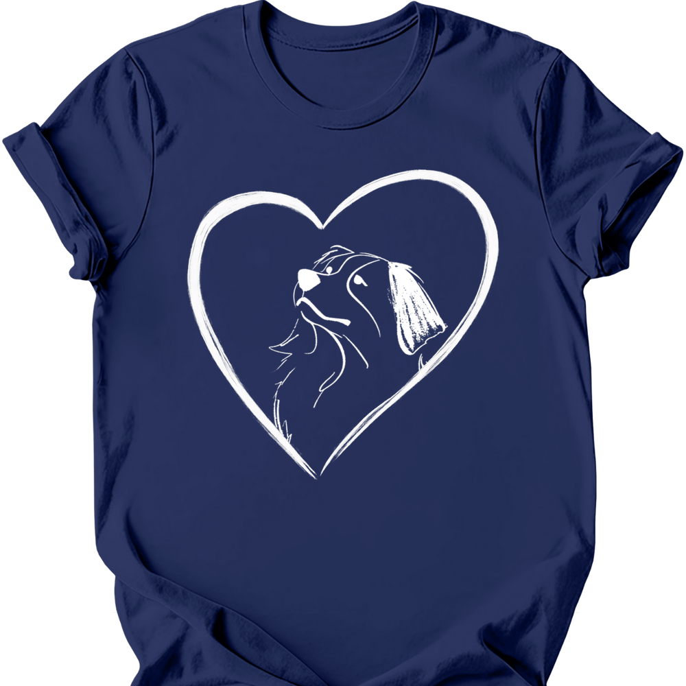 Bernese Mountain Dog heart dog tee navy