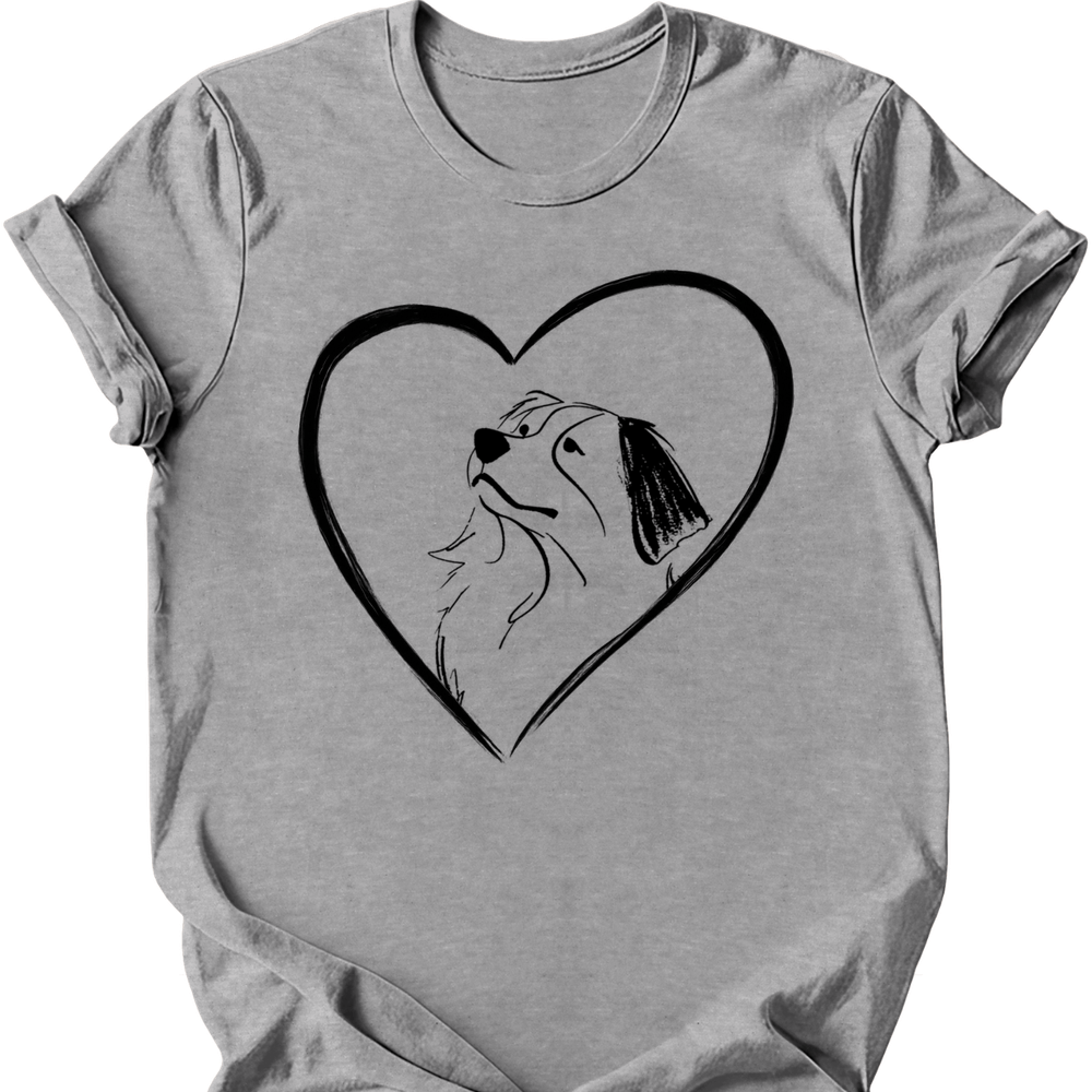 Bernese Mountain Dog heart dog tee sport grey
