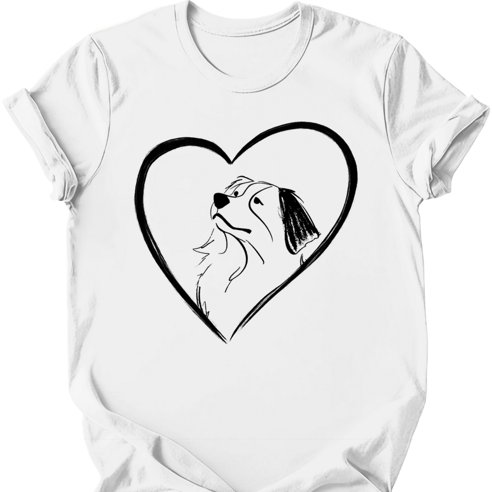 Bernese Mountain Dog heart dog tee white