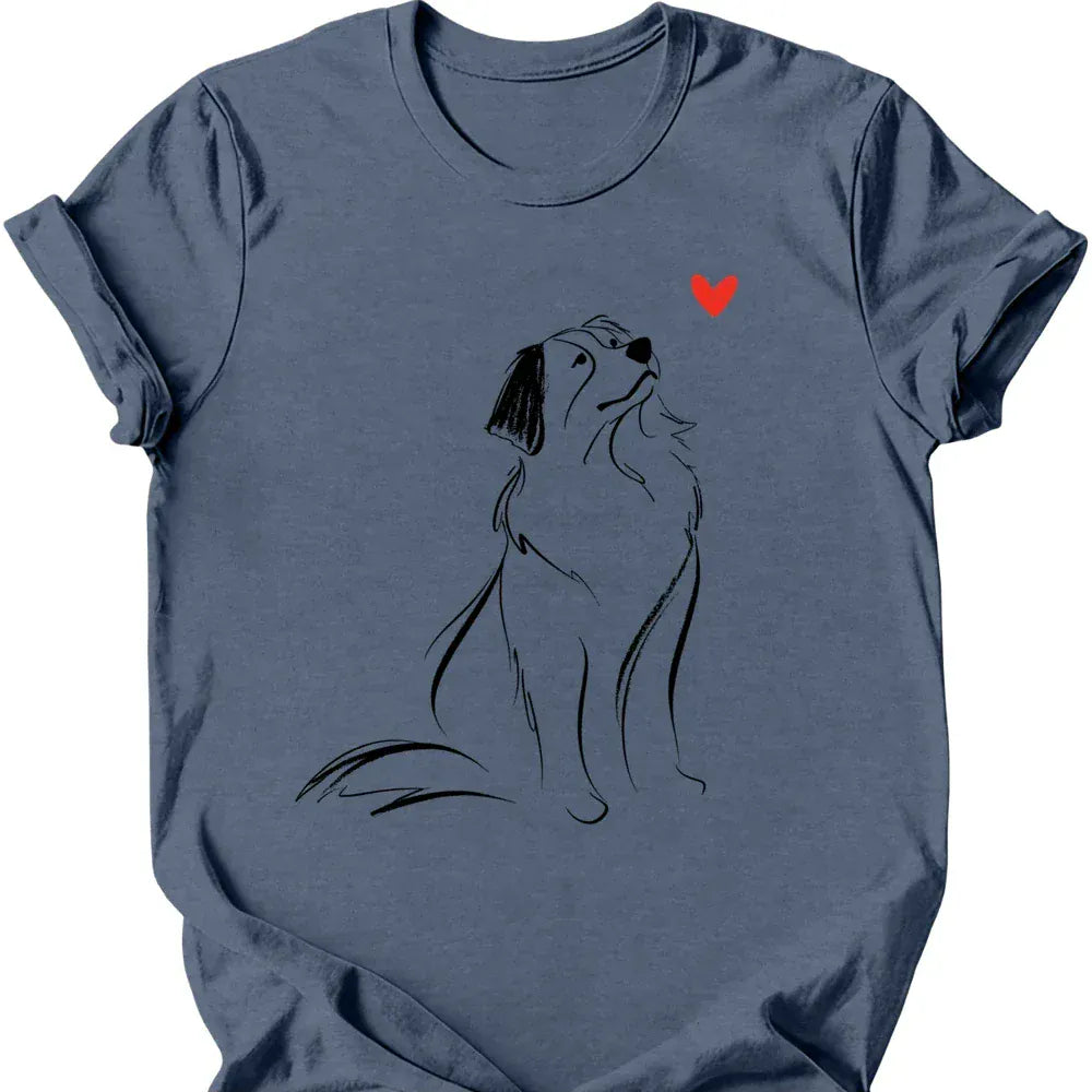 Bernese Mountain Dog sketch tee heather indigo