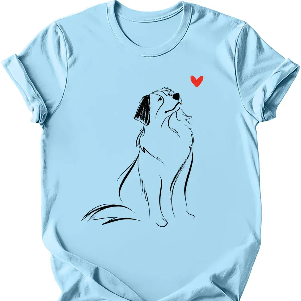 Bernese Mountain Dog sketch tee light blue