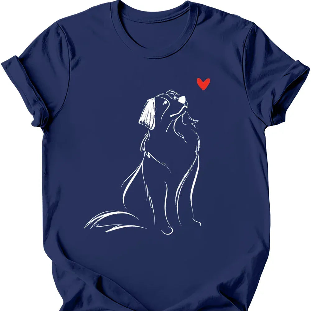 Bernese Mountain Dog sketch tee navy