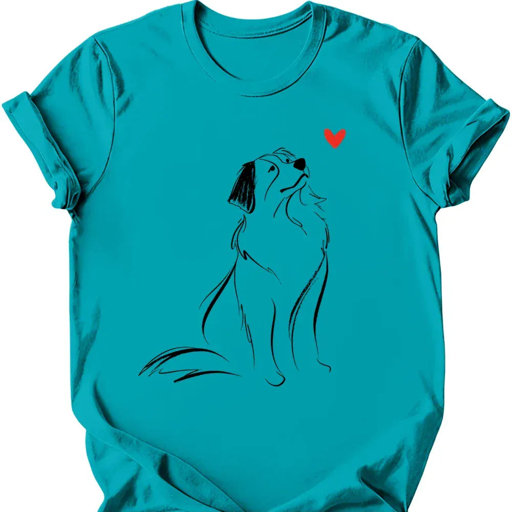 Bernese Mountain Dog sketch tee tropical blue