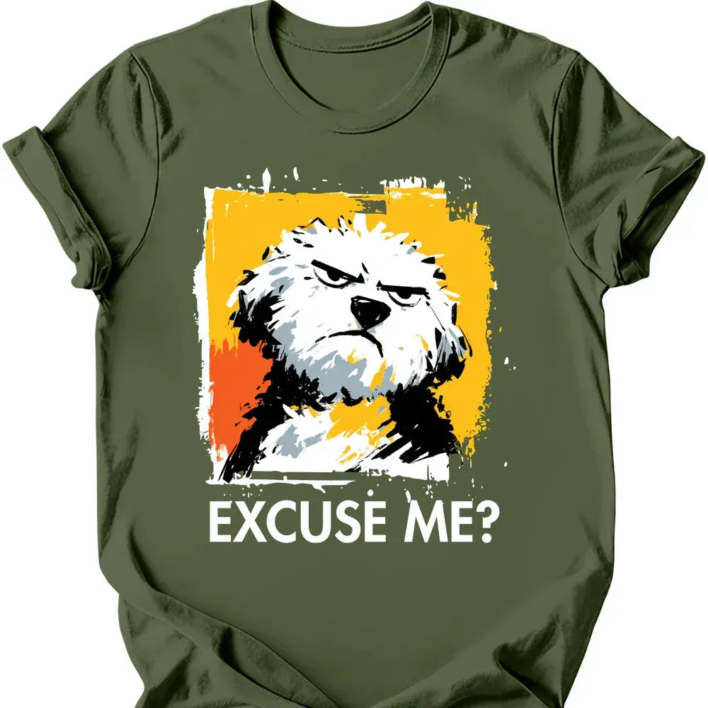 Bichon Frise excuse me tee military green