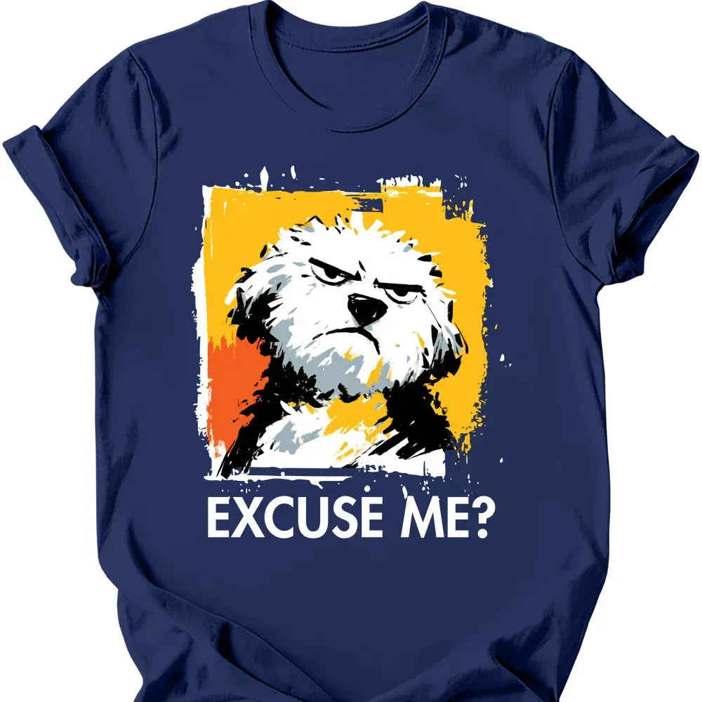 Bichon Frise excuse me tee navy