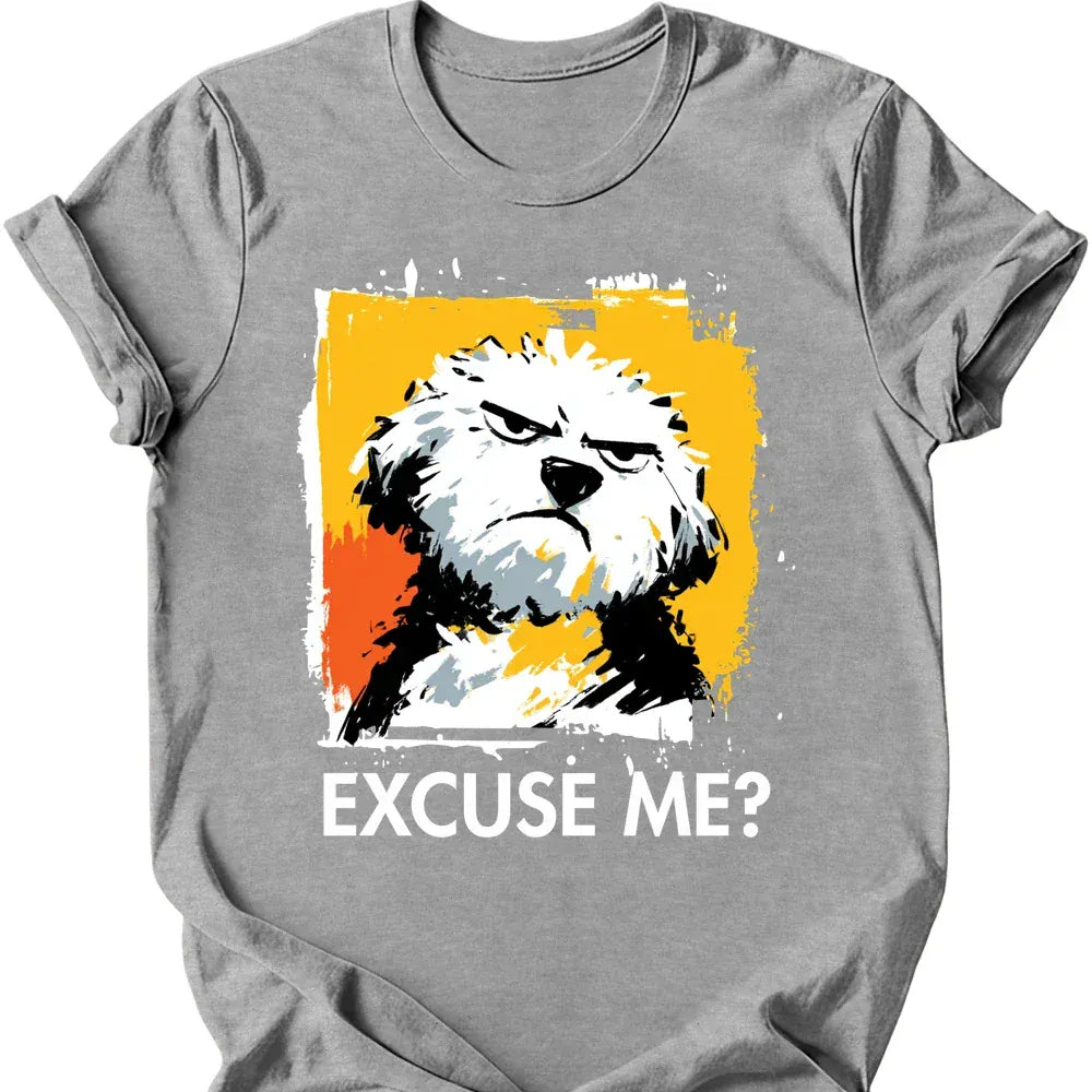 Bichon Frise excuse me tee sport grey