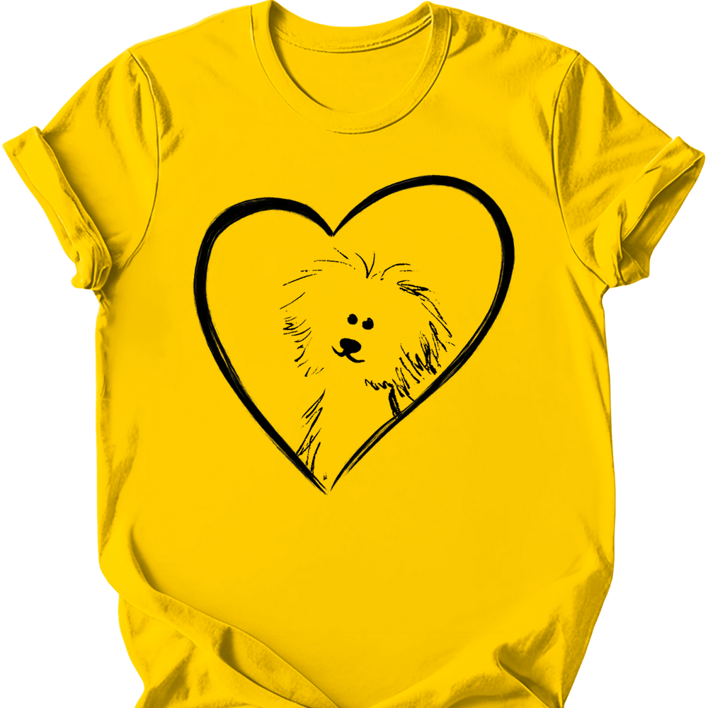 Bichon Frise heart dog tee daisy