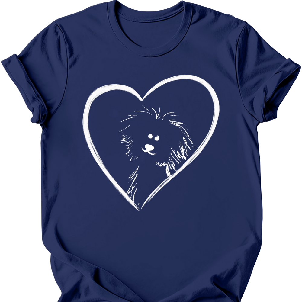 Bichon Frise heart dog tee navy