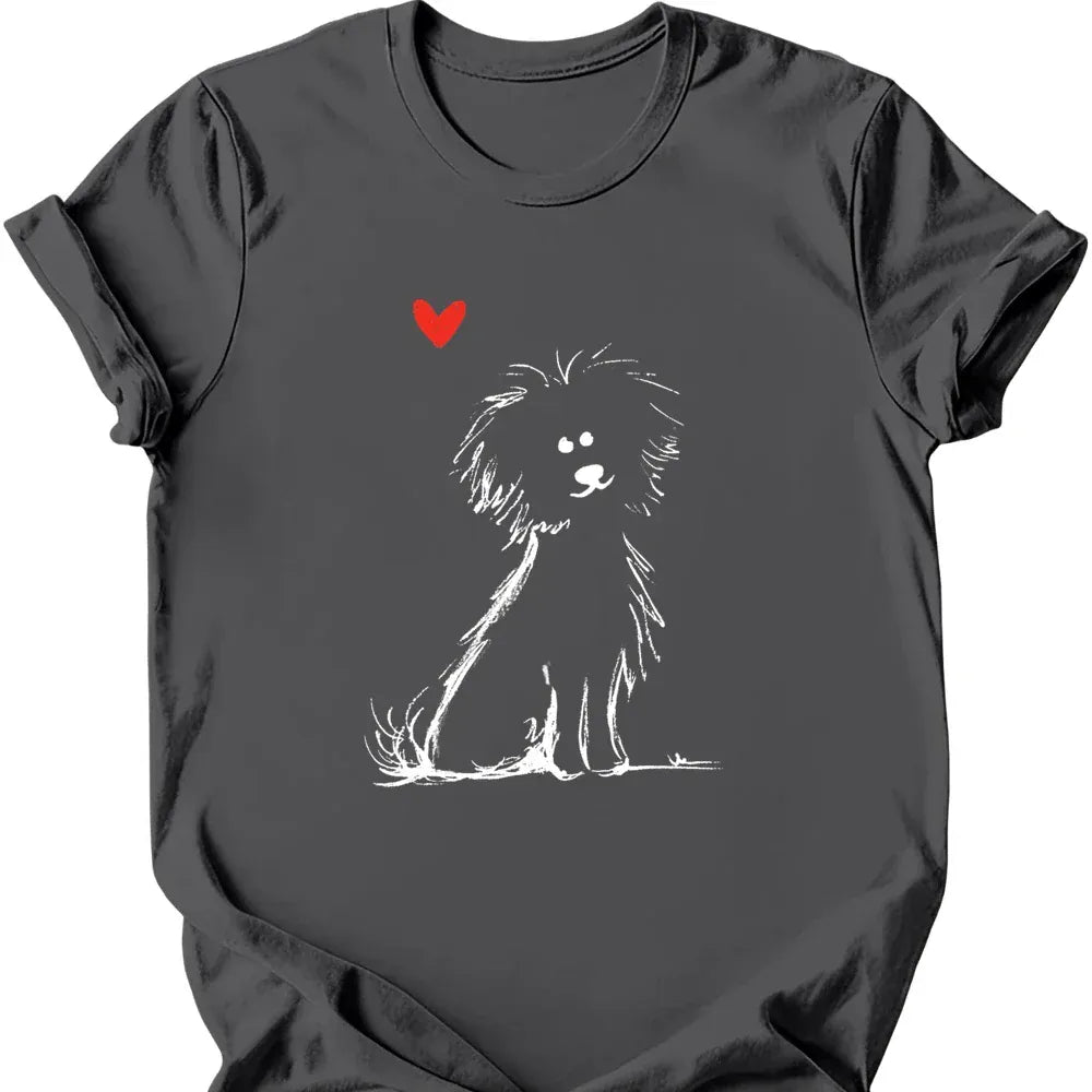 Bichon Frise sketch tee charcoal