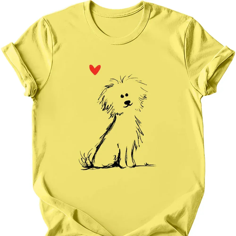 Bichon Frise sketch tee cornsilk