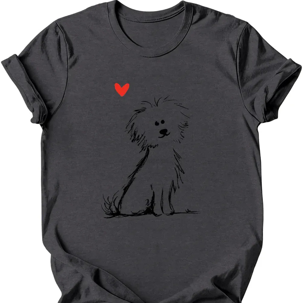 Bichon Frise sketch tee dark heather