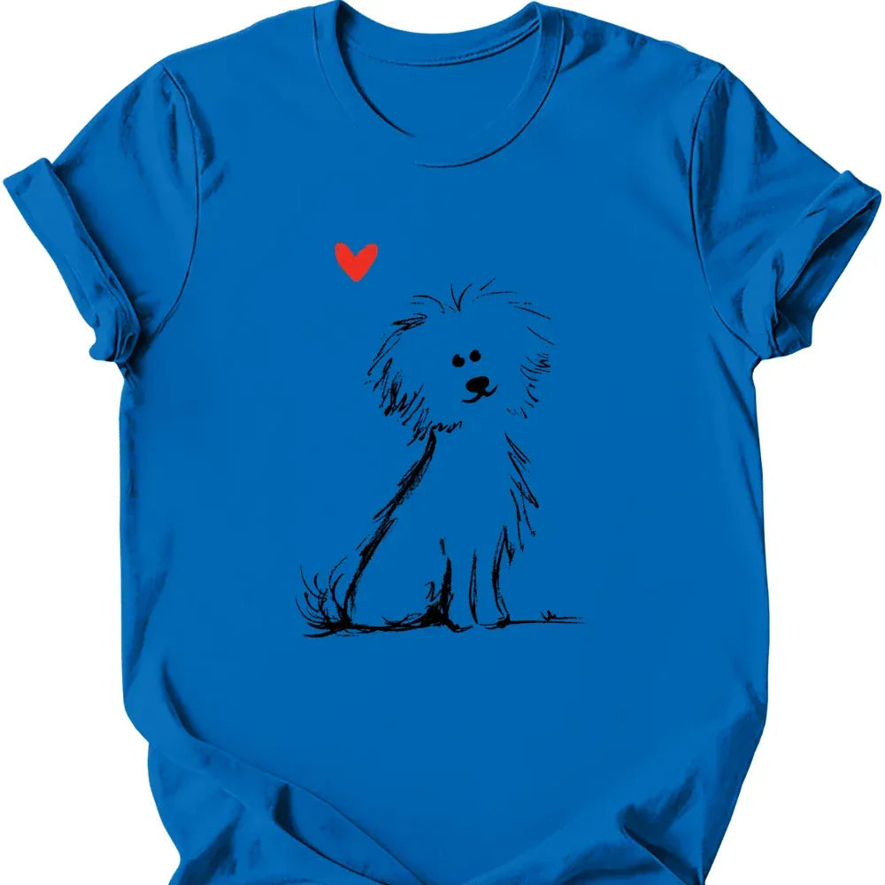Bichon Frise sketch tee royal