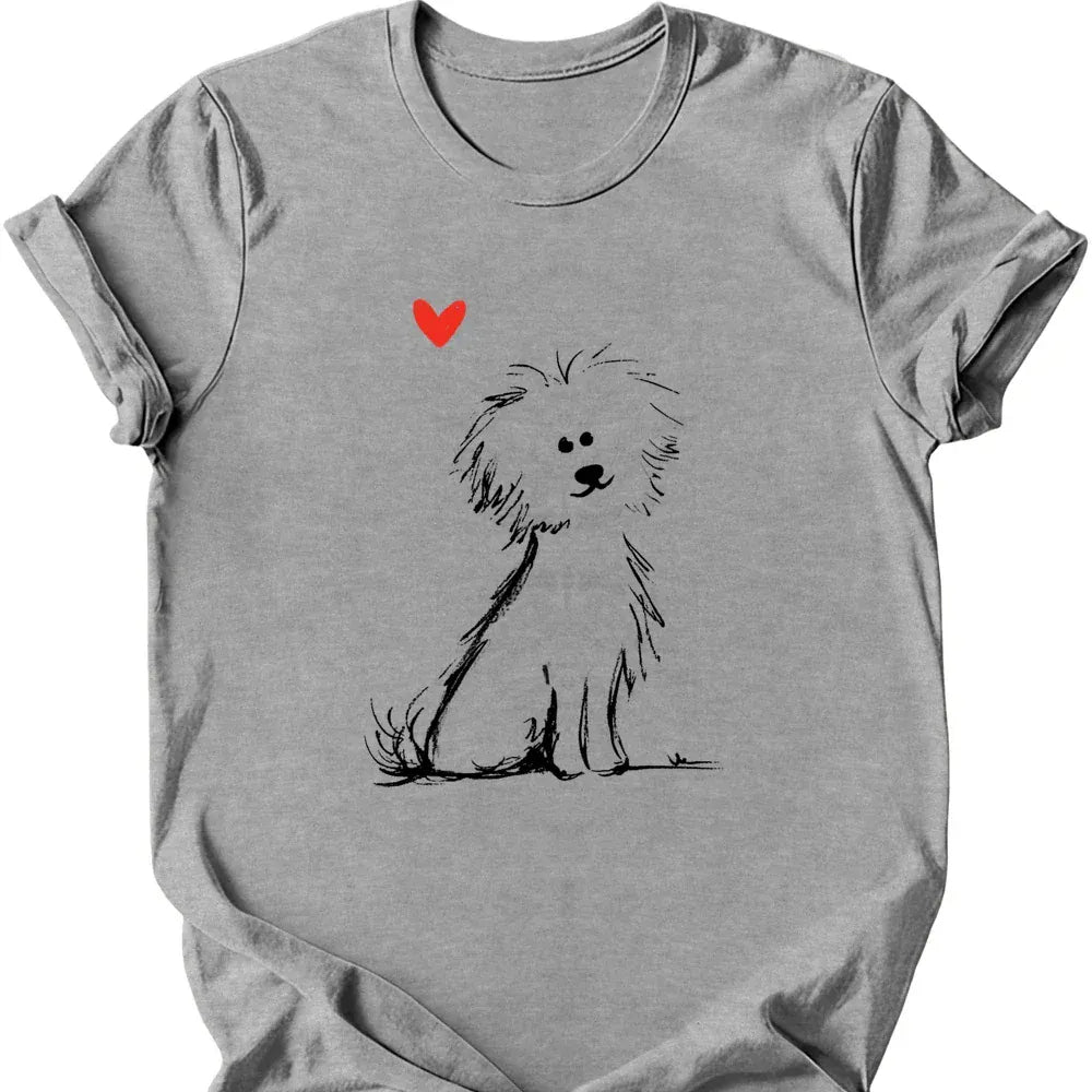 Bichon Frise sketch tee sport grey